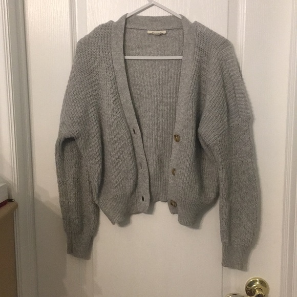 Garage Sweaters - grey cropped cardigan